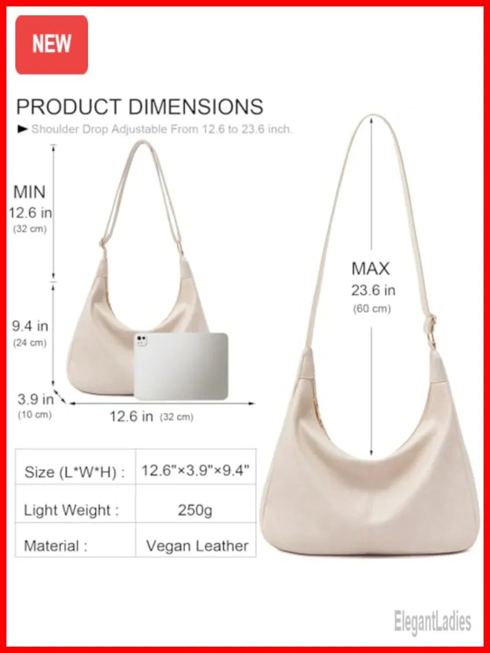 Foldable Vegan Leather Slouchy Tote Hobo Shoulder Handbag Crossbody